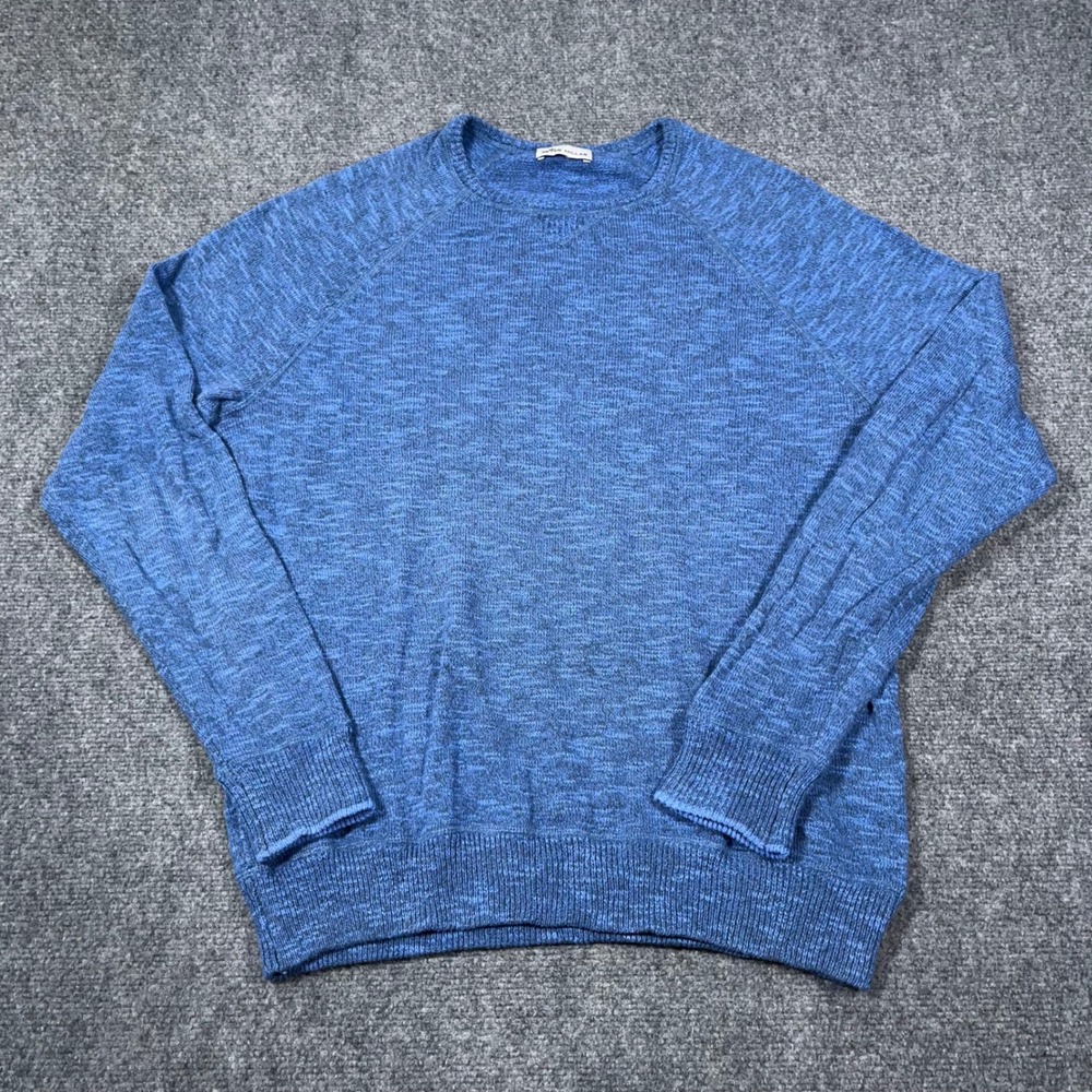 Peter Millar Raglan Crewneck Sweater Men L Cashmere Blend Blue Preppy Old Money